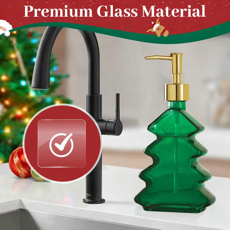 Christmas Tree Glass Soap Dispenser