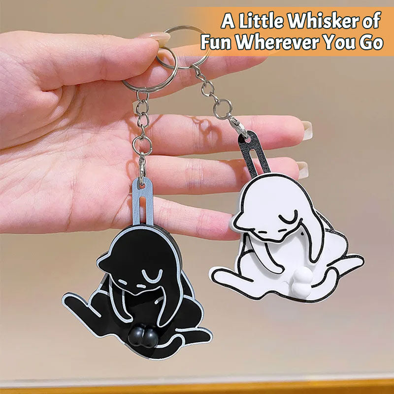 Cat Acrylic Pendant Rotatable Keychain