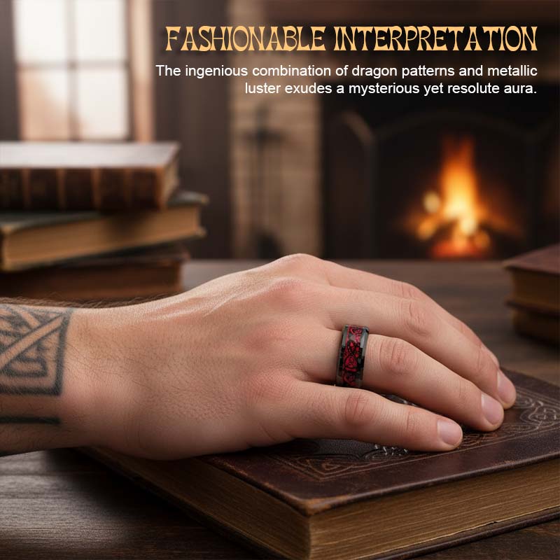 ✨Dragon Pattern Titanium Steel Ring｜A Symbol of Texture and Power✨