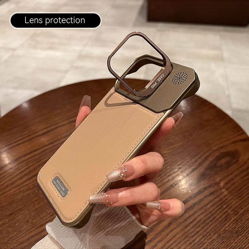 Leather Lens Holder Phone Case