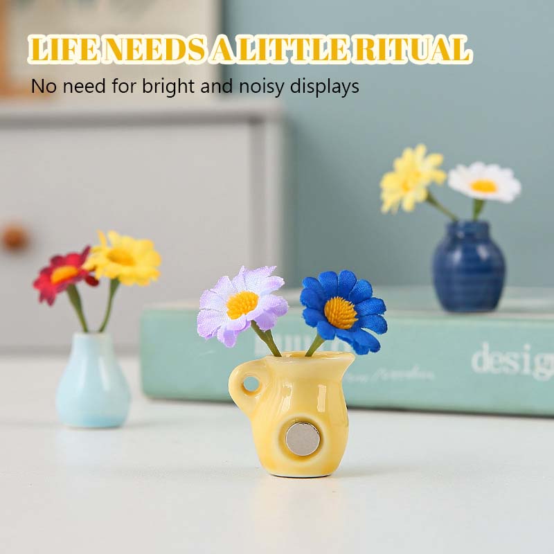 🌼 Ceramic Mini Vase Fridge Magnets