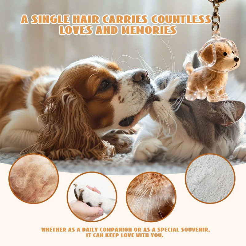 🐶Pet Hair Souvenir Pendant Keychain – Keep the Warmth of Your Companion💖✨
