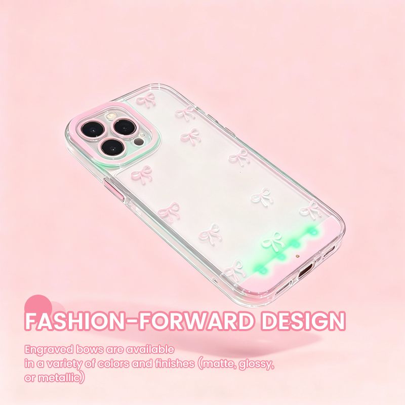 🎀 Light-Up Butterfly Bow Shockproof Phone Case