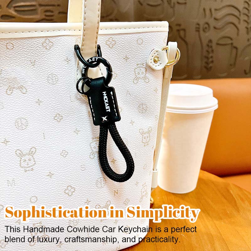 Cowhide Handmade Simple Luxury Car Keychain
