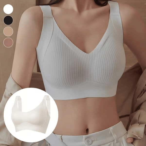 🎁Women's Ribbed Push Up Adjustable Wireless Bra