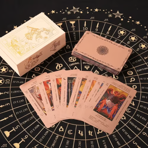 🔮 Witchy Cauldron Gold Tarot Cards with Guide Book