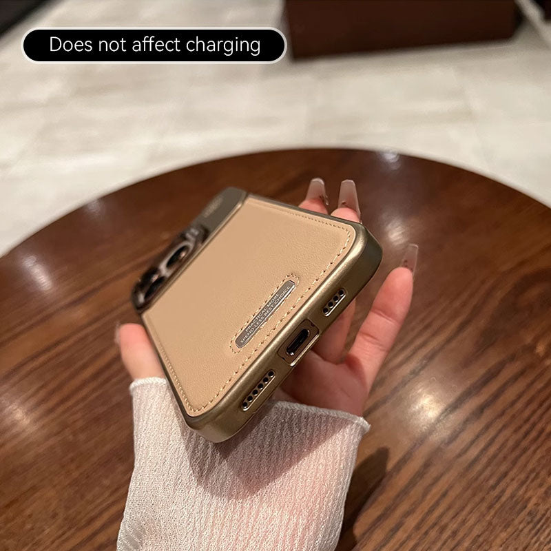 Leather Lens Holder Phone Case