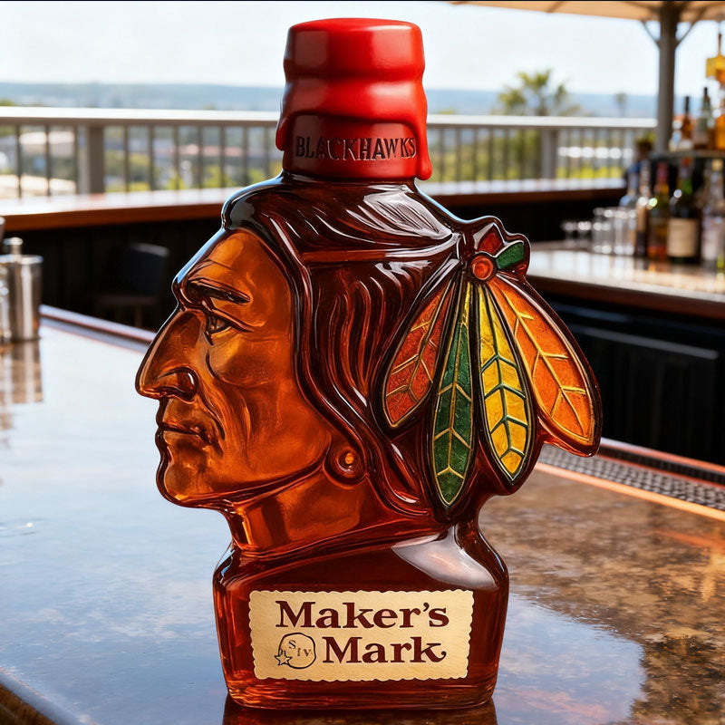 Glass Bottle With Wine In The Shape Of A Human Head