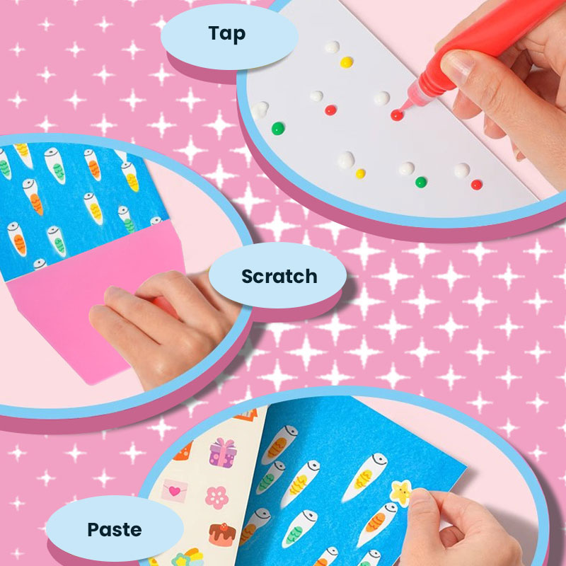 🎨 Rainbow Dotted Scratch-Off Paper Set ✨