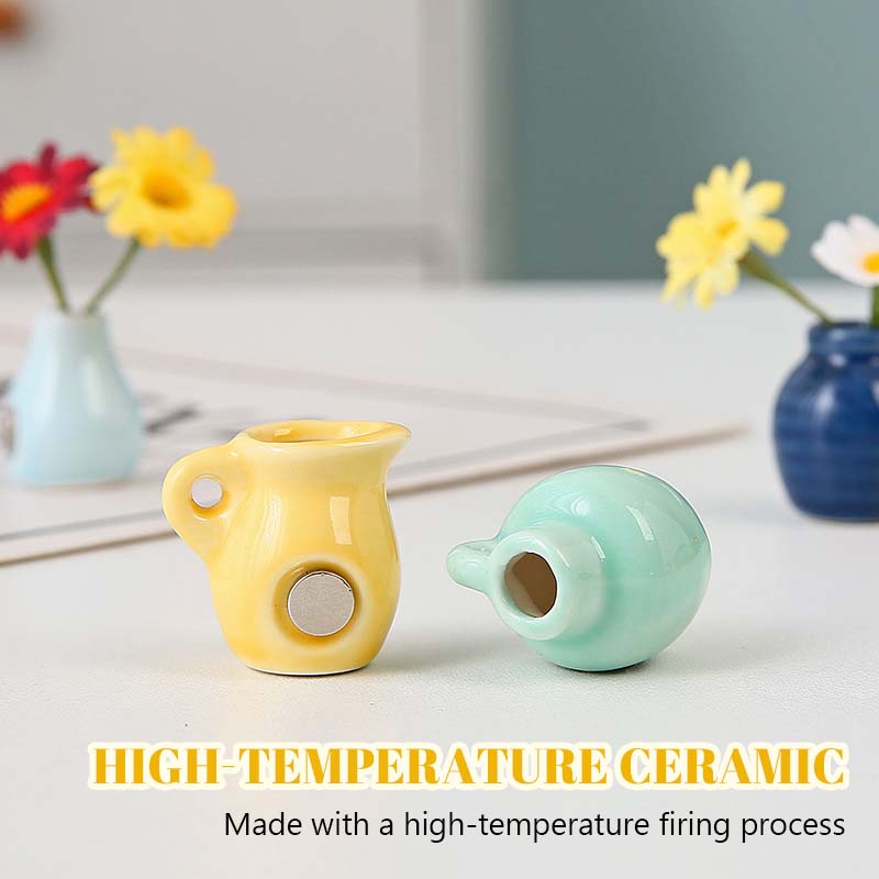 🌼 Ceramic Mini Vase Fridge Magnets