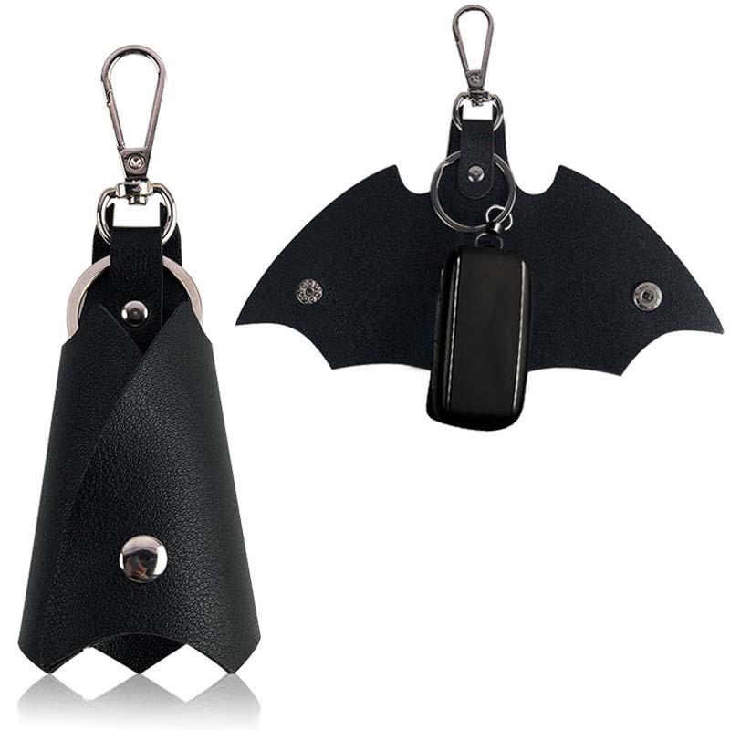 Leather Bat Keychain