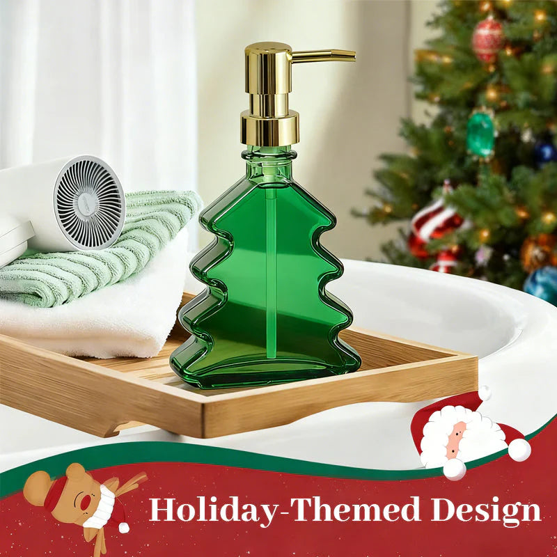 Christmas Tree Glass Soap Dispenser