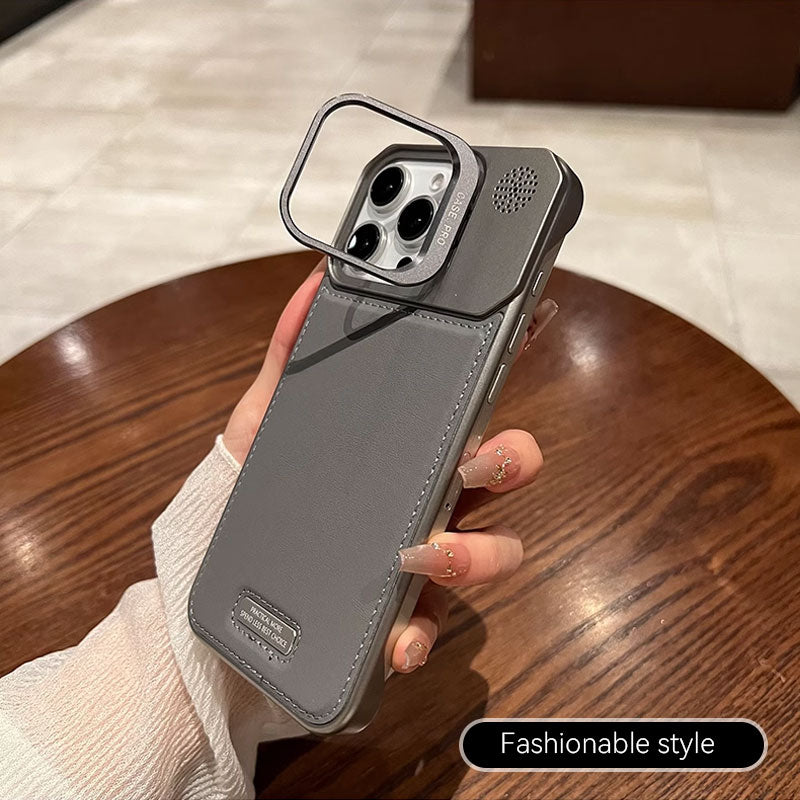 Leather Lens Holder Phone Case