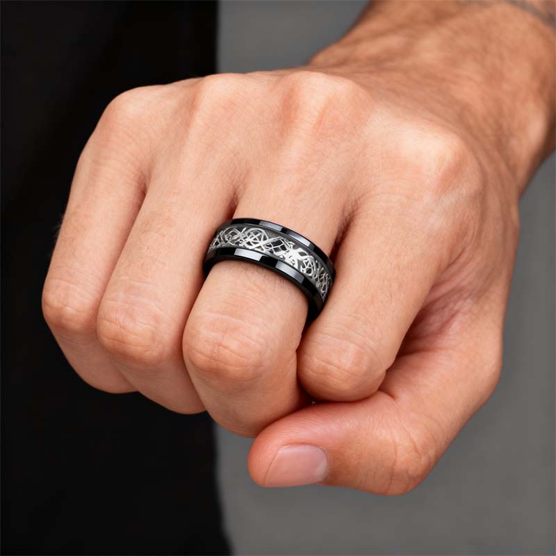 ✨Dragon Pattern Titanium Steel Ring｜A Symbol of Texture and Power✨