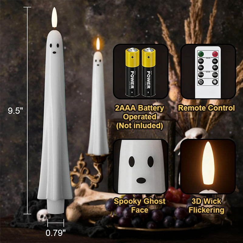 Remote Control Ghost Face 3D Flashing Candle Light