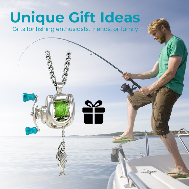 🎣 Mini Fishing Reel Necklace · Take Your Passion Everywhere 🎣