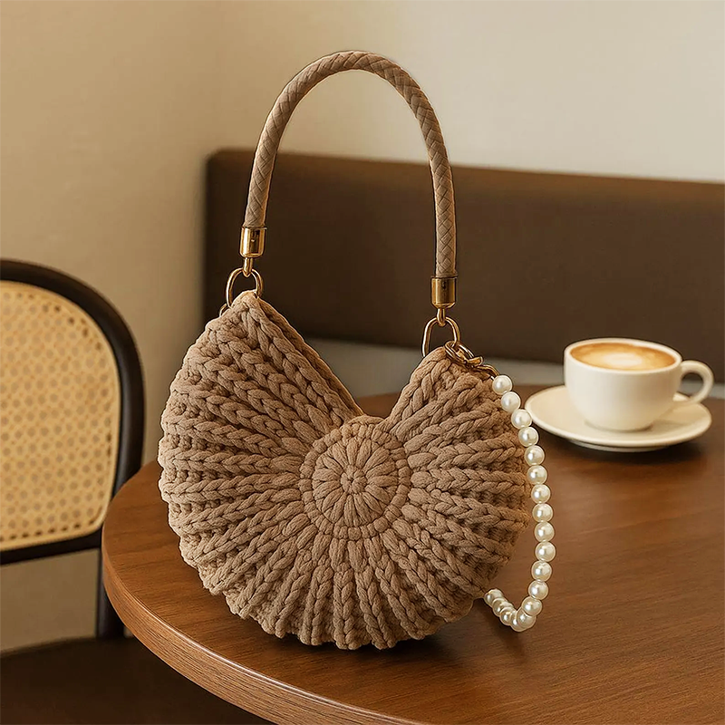 Hand-crocheted Seashell Bag