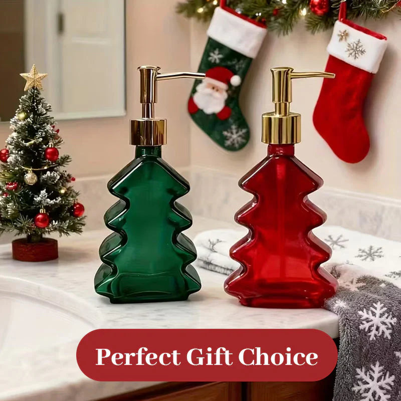 Christmas Tree Glass Soap Dispenser