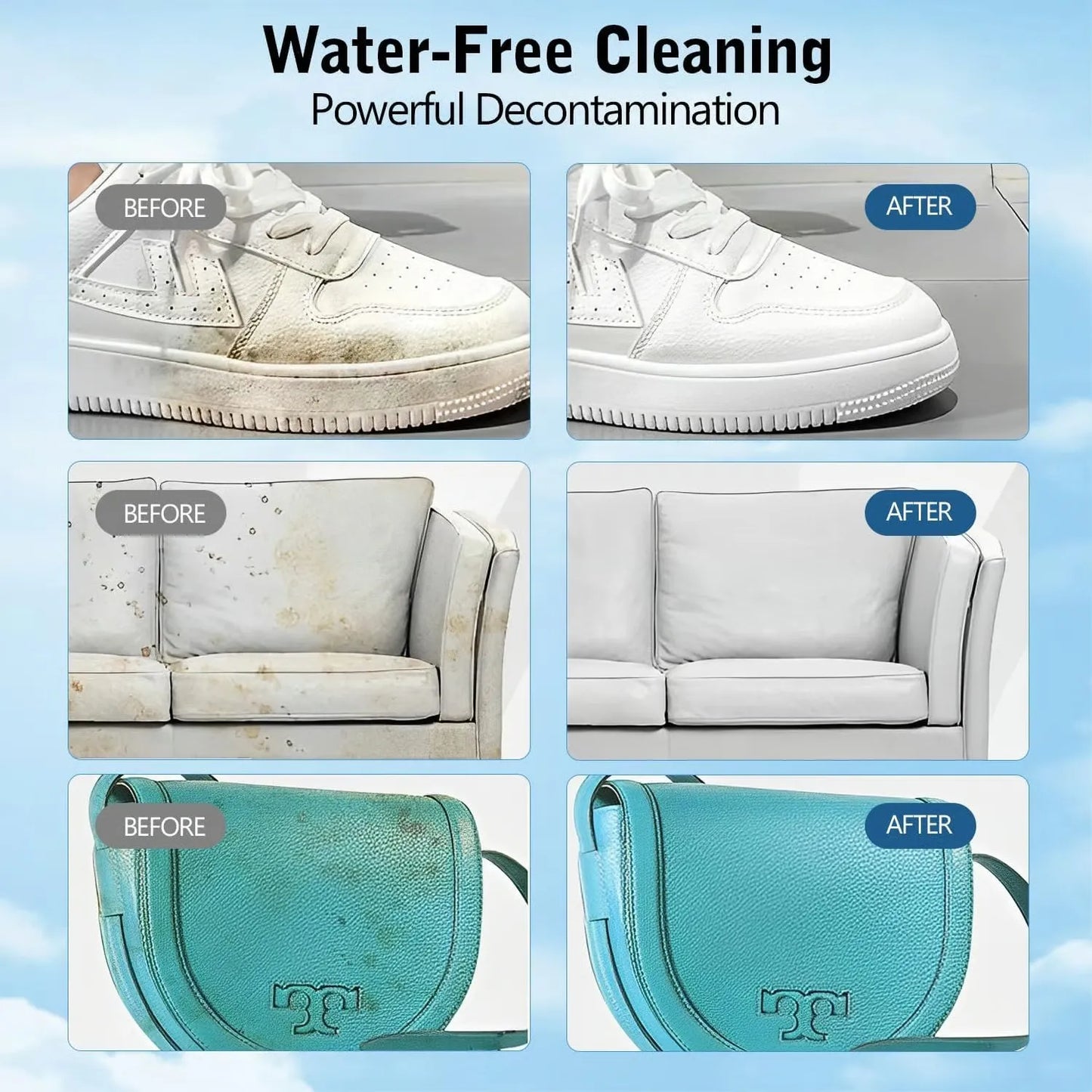 No-Wash Shoe & Leather Cleaner Cream – Stain Remover with Sponge, Works on Sneakers, Leather & Car Interiors