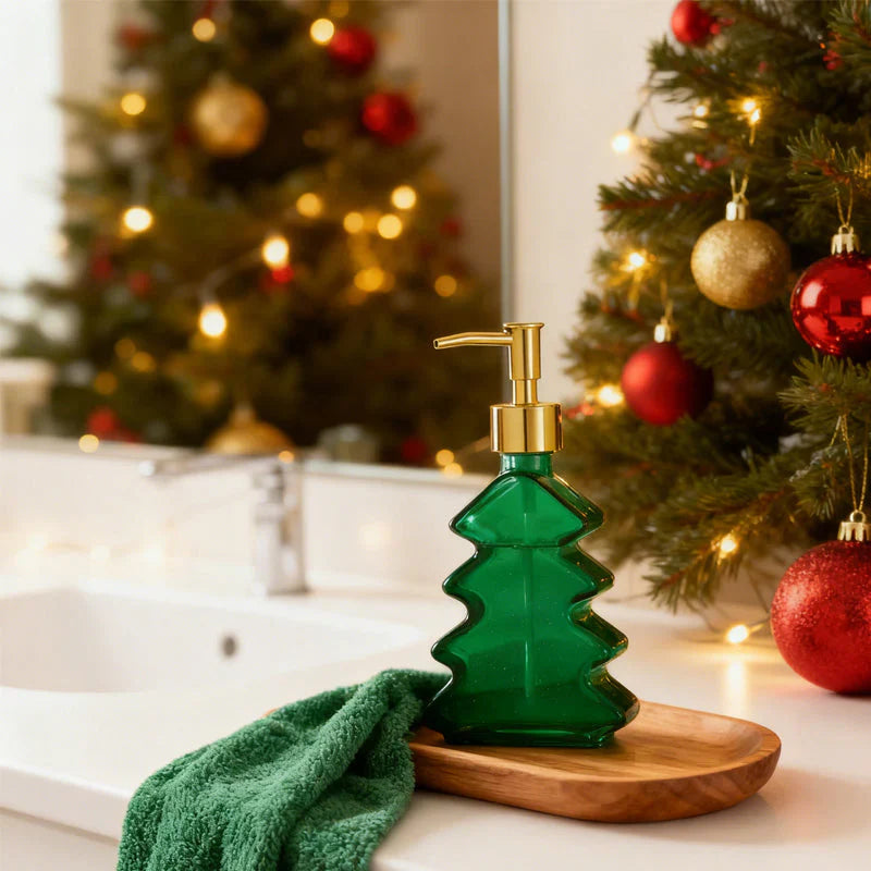 Christmas Tree Glass Soap Dispenser