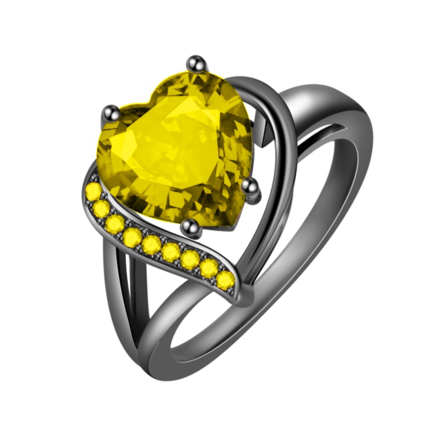 Colorful Heart-Shaped Zircon Ring✨