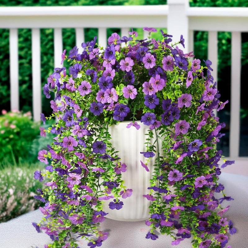 Outdoor cascading daisy and eucalyptus flowers – UV-resistant
