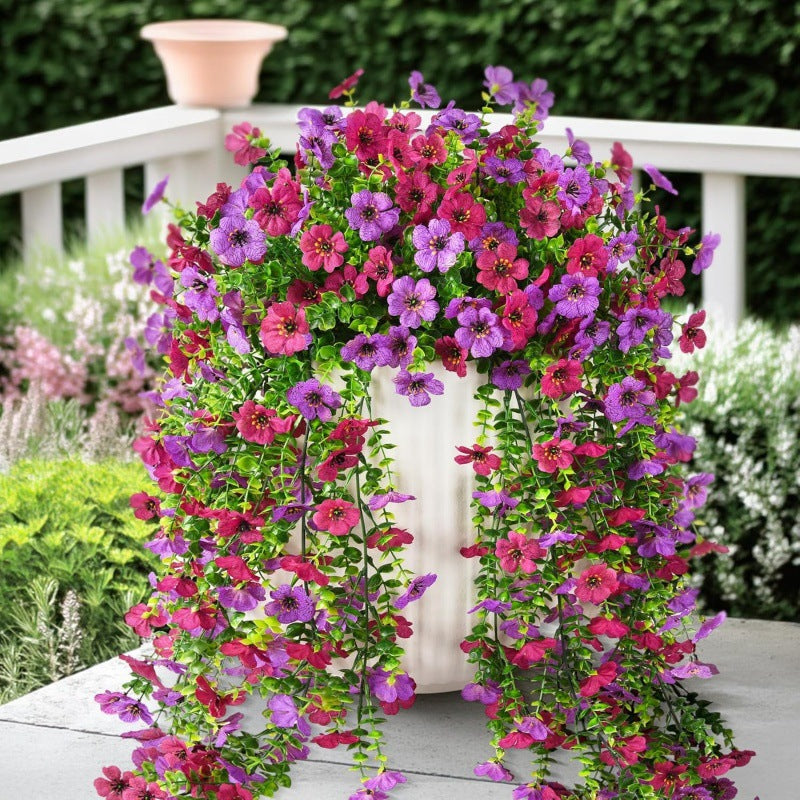 Outdoor cascading daisy and eucalyptus flowers – UV-resistant