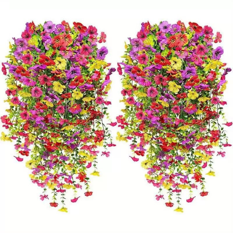 Outdoor cascading daisy and eucalyptus flowers – UV-resistant