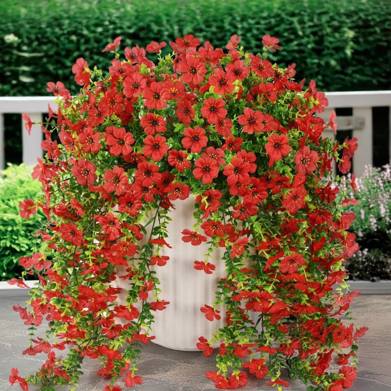 Outdoor cascading daisy and eucalyptus flowers – UV-resistant