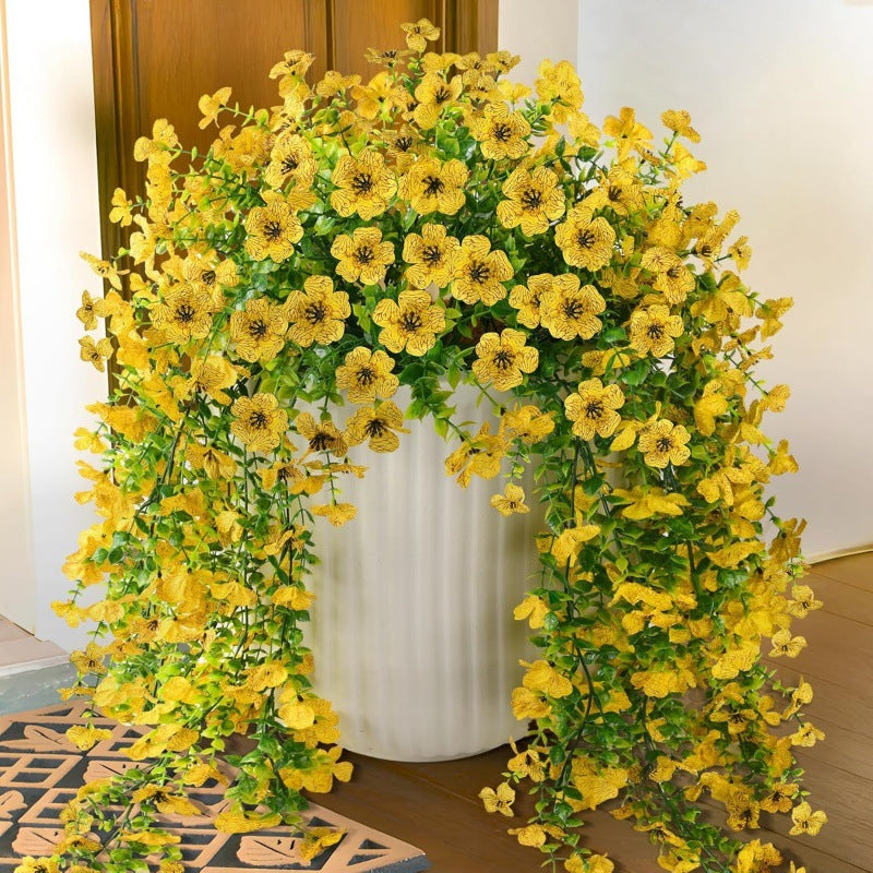 Outdoor cascading daisy and eucalyptus flowers – UV-resistant
