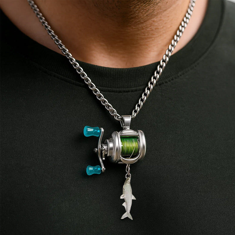 🎣 Mini Fishing Reel Necklace · Take Your Passion Everywhere 🎣