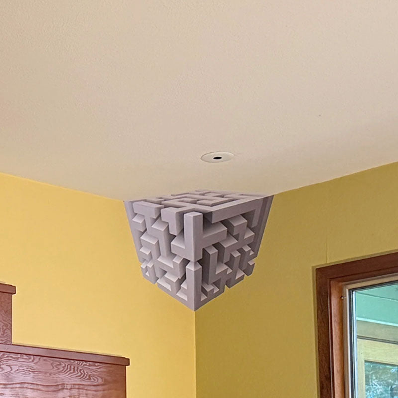🧩 Modern Geometric Corner Wall Sculpture