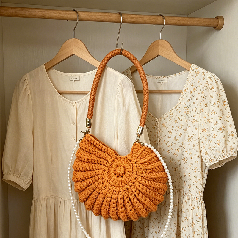 Hand-crocheted Seashell Bag