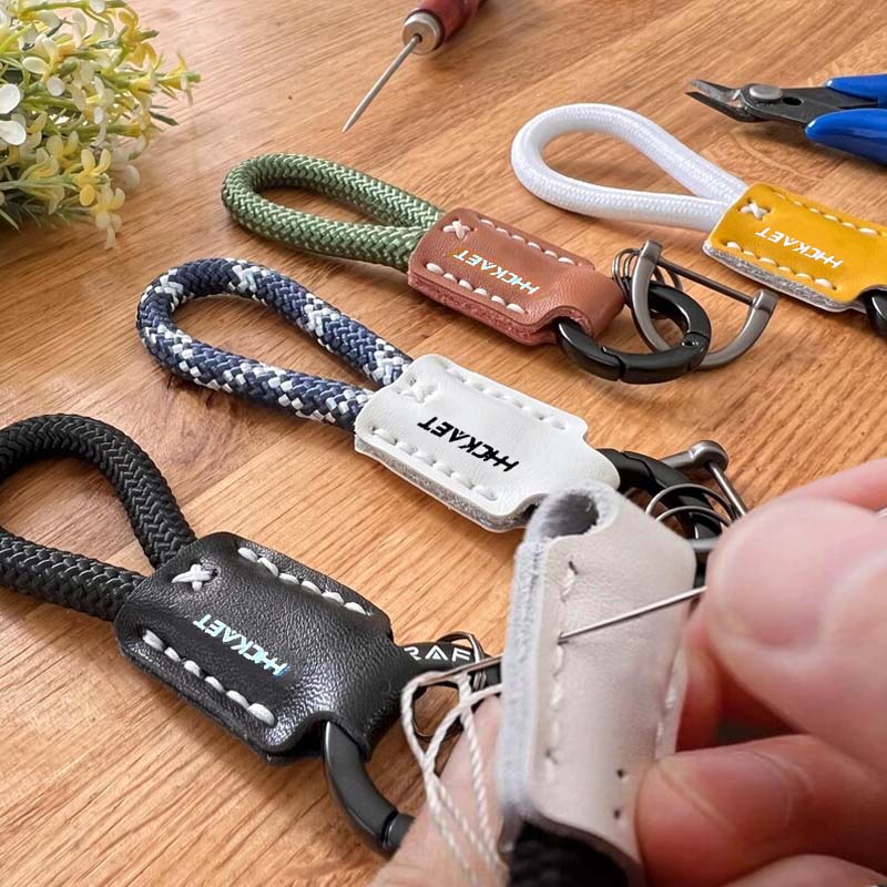 Cowhide Handmade Simple Luxury Car Keychain