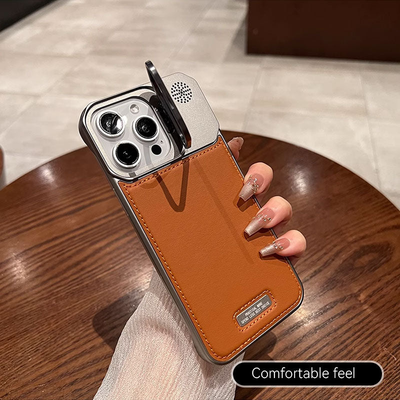 Leather Lens Holder Phone Case