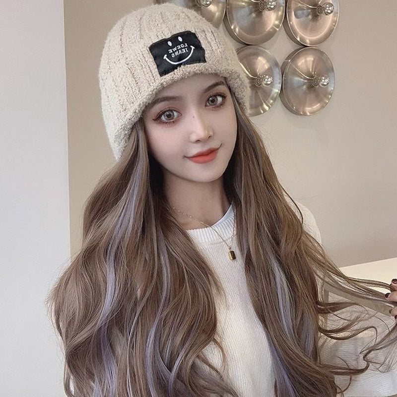 Wig With Removable Knitted Hood