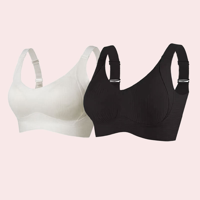 🎁Women's Ribbed Push Up Adjustable Wireless Bra