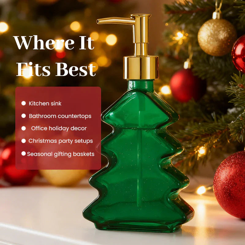 Christmas Tree Glass Soap Dispenser