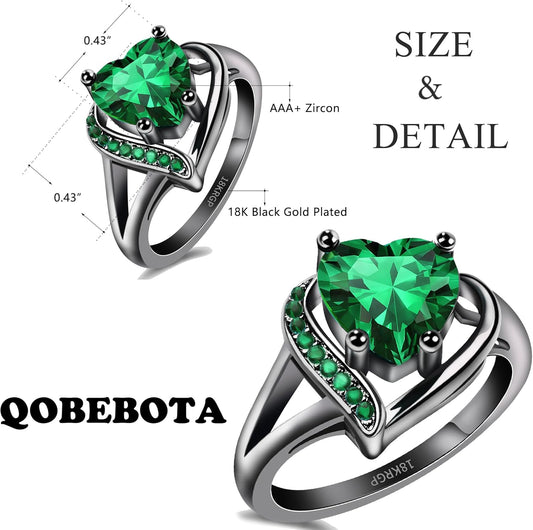 Colorful Heart-Shaped Zircon Ring✨