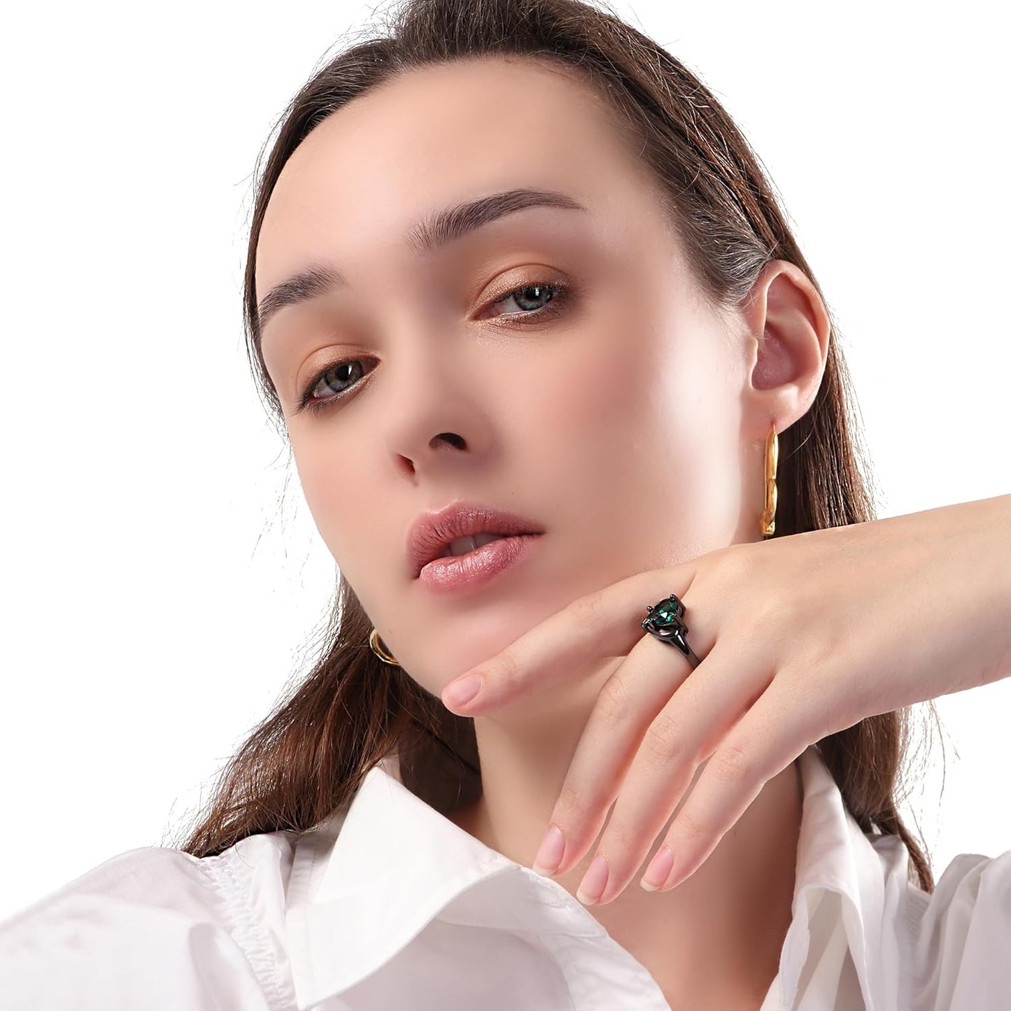 Colorful Heart-Shaped Zircon Ring✨