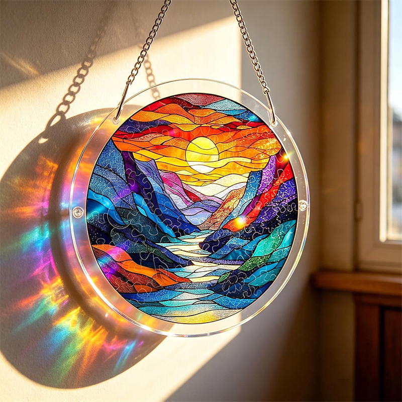 Acrylic Jigsaw Puzzle Suncatcher Window Hanging
