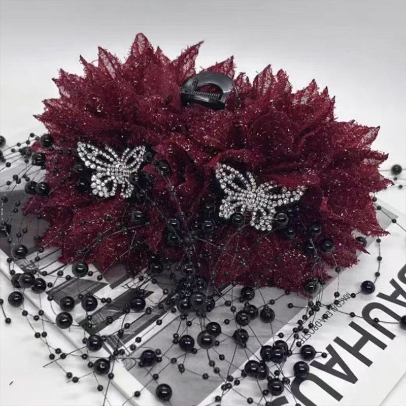 Flower Butterfly Tassel Clip