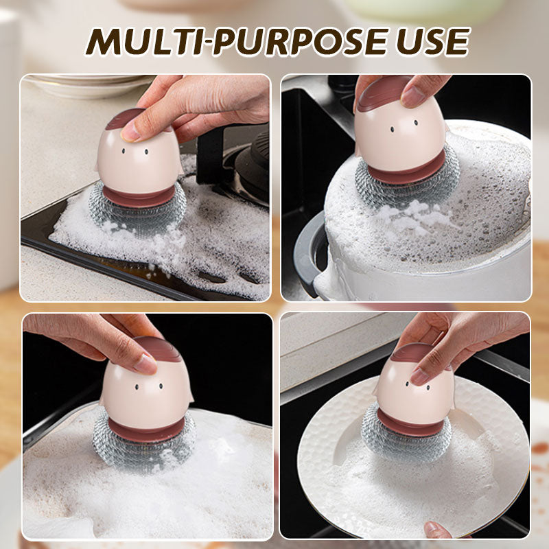 🍳 Cute Automatic Press Pot Brush
