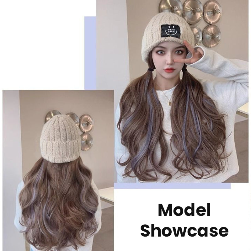 Wig With Removable Knitted Hood