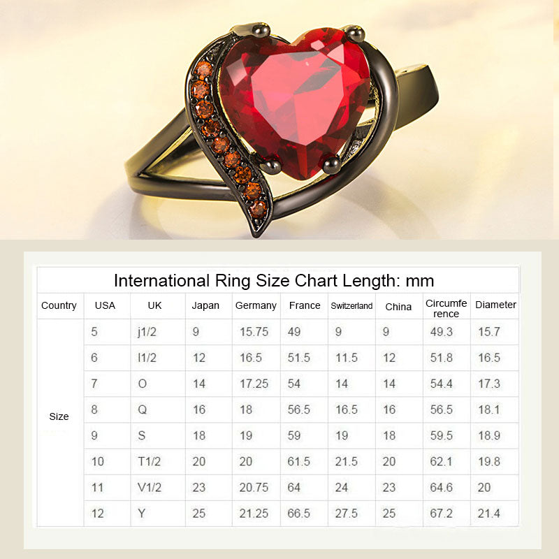 Colorful Heart-Shaped Zircon Ring✨