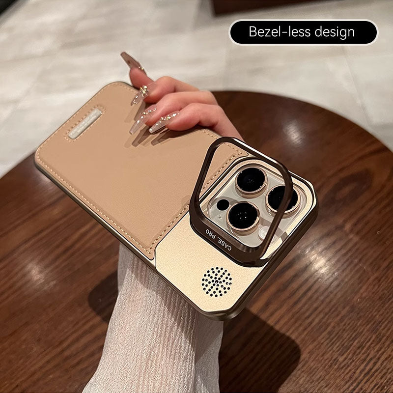 Leather Lens Holder Phone Case