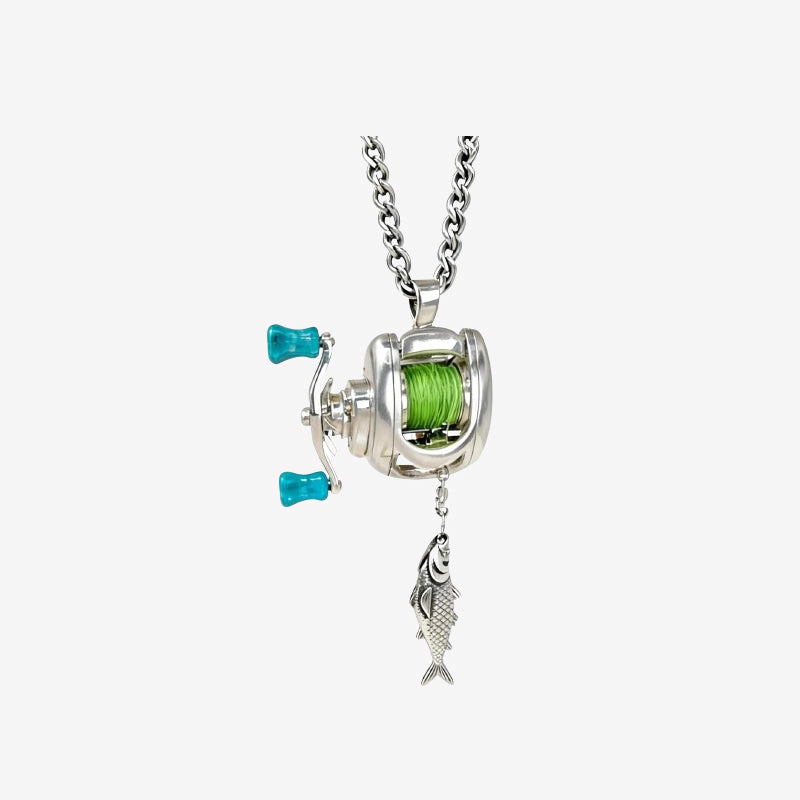 🎣 Mini Fishing Reel Necklace · Take Your Passion Everywhere 🎣