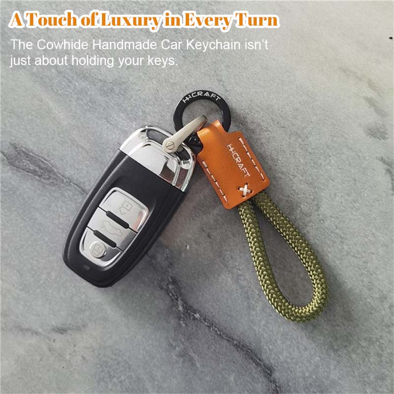 Cowhide Handmade Simple Luxury Car Keychain