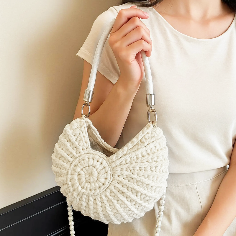 Hand-crocheted Seashell Bag
