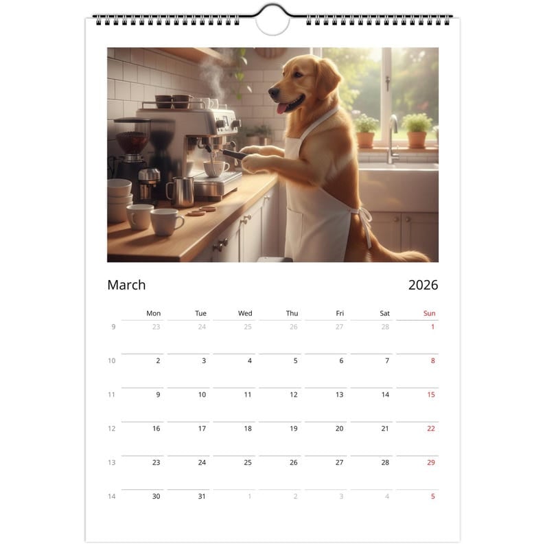 🎁Golden Retriever dog Calendar 2026 - Daily Activities